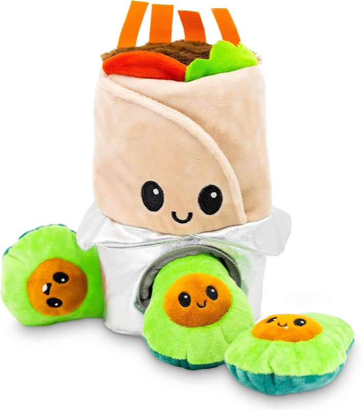 Hide and seek plush burrito.