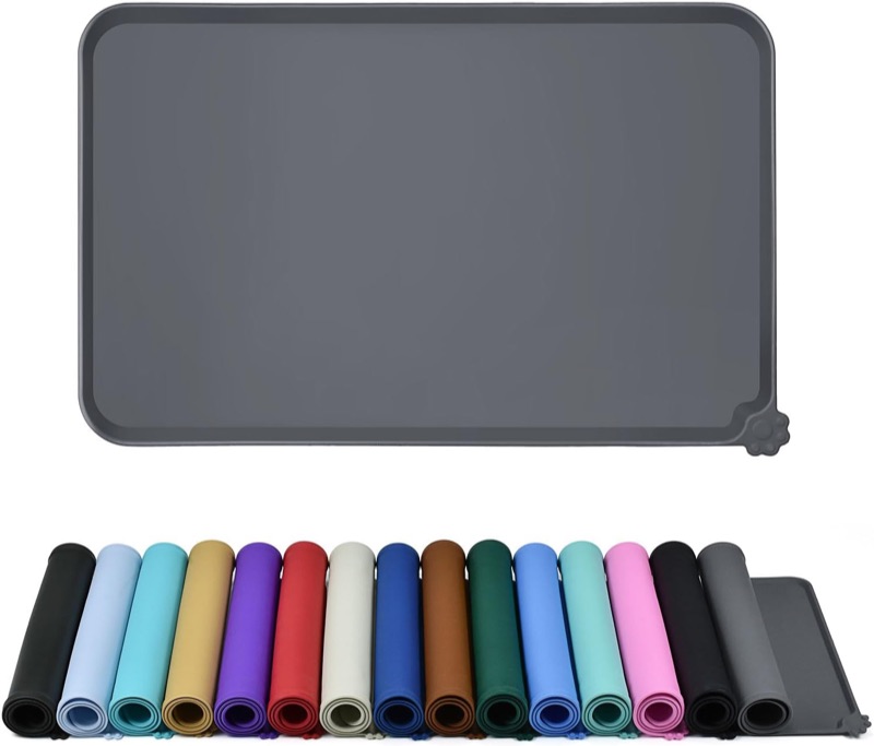 Waterproof pet feeding mat.