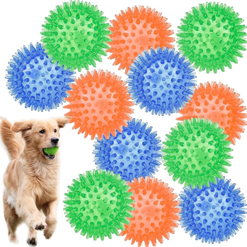 Spiky dog balls 12-pack.